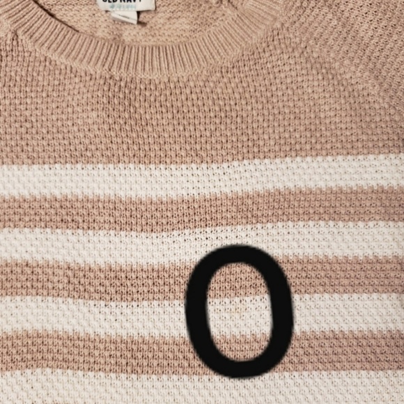 Old Navy Nude / Taupe & White Striped Knit Sweater - Picture 7 of 8